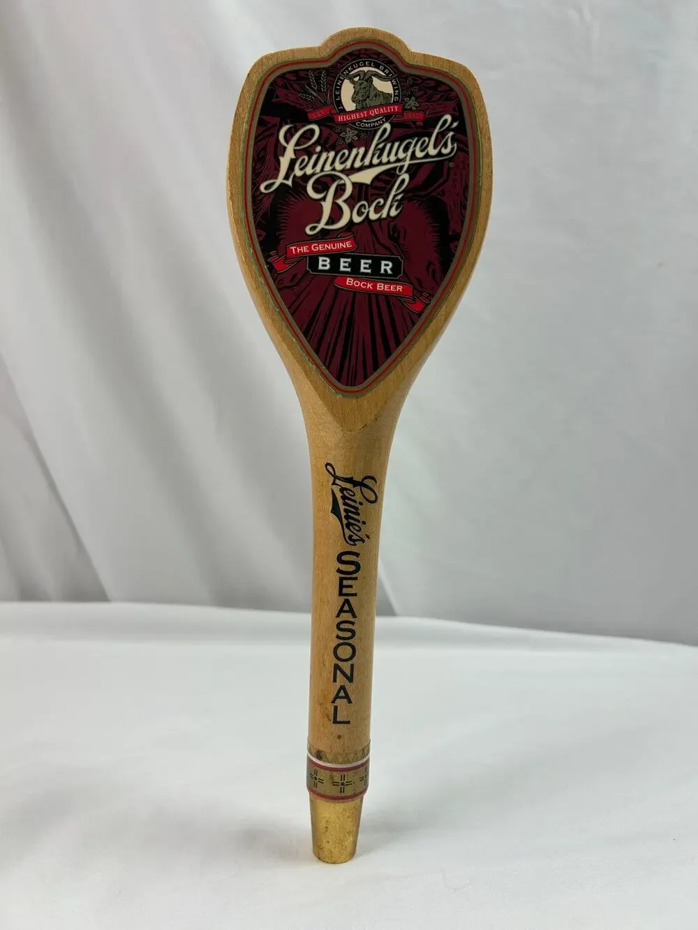 Leinenkugel's Bock Seasonal Beer Tap Handle Wood Draft Faucet Pull Knob